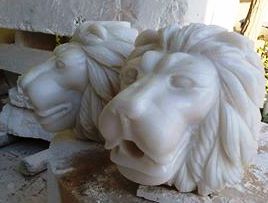 Aslan Başı-204 Mermer aslan başları