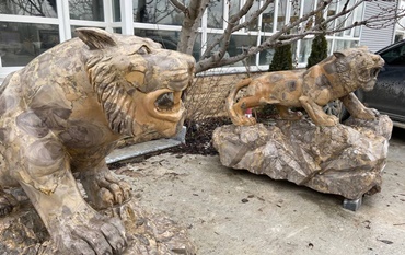 Mermer kaplan heykeli -600