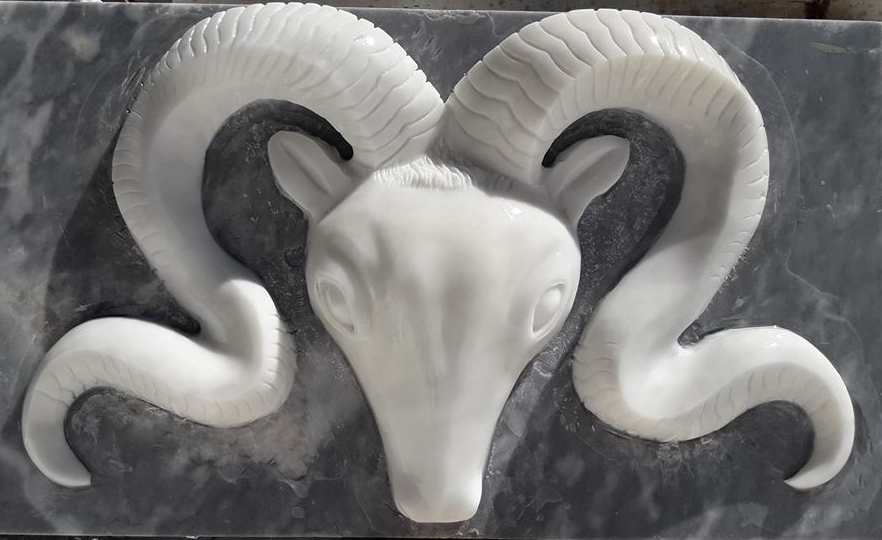 Mermer koç başı heykel-1500