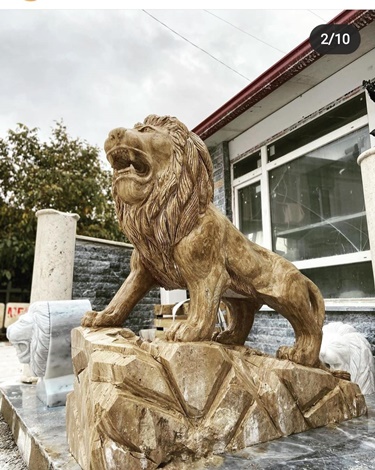 MERMER ASLAN HEYKELİ TRAVERTEN-200